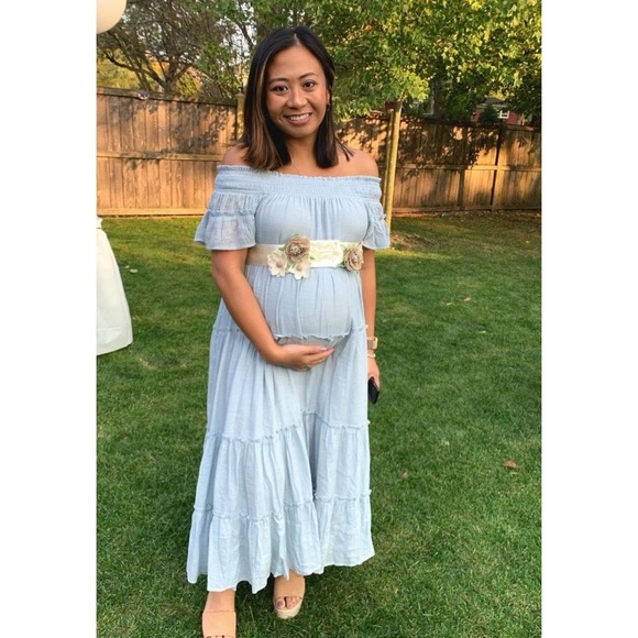 VICI Confident Pocketed Off The Shoulder Tiered Maxi Dress - Picture 2 of 3